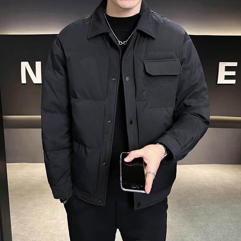 轻薄羽绒服男2026冬季短款翻领口袋工装夹克美式潮流鸭绒保暖外套,男装,羽绒服,淘宝优惠券,粉丝福利购,淘宝优惠卷