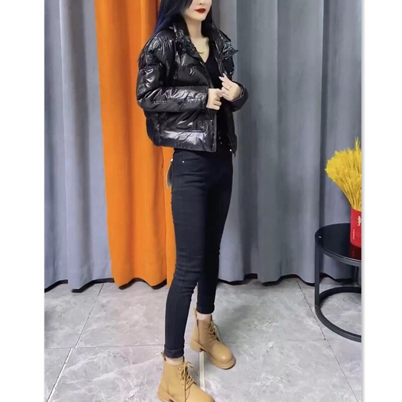 22879大爱美依缘2025冬季新款棉服立领纯色短款面包服洋气显瘦女