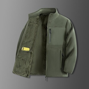 2025新款新图秋冬爸爸外套加绒加厚男宽松风上衣中年男士春装