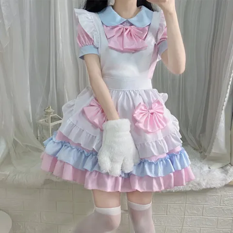 角色扮演软妹制服lolita女佣粉色洋装cosplay猫咪动漫女仆装