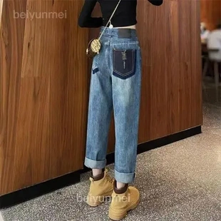 春秋款 孕妇大码 孕早期宽松打底裤 子春秋孕期老爹裤 外穿 牛仔裤 春季