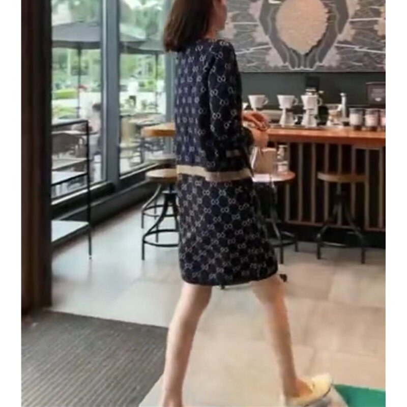 9791大爱美依缘2025春秋新款短袖中长款连衣裙长袖开衫外套女套装