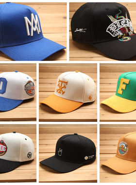 8月ins高顶硬顶弯檐美式复古工装逛街TRUCKER风 CAPS孤品棒球帽