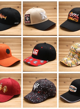 新品9月欧美杂款刺绣街头小众孤品秋季弯檐硬顶鸭舌弯檐棒球帽子