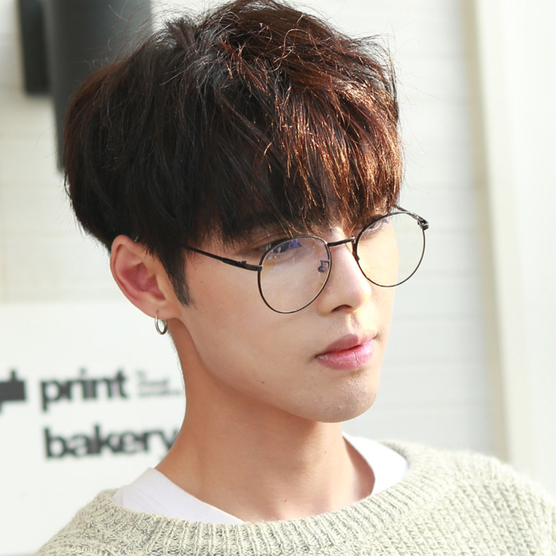 复古金属圆框成品近视镜100-400.度网红大脸韩版潮防蓝光平光镜女