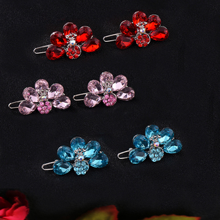 新品镶钻水晶青蛙夹扣盘发发夹水钻儿童刘海夹边夹顶夹发卡发饰