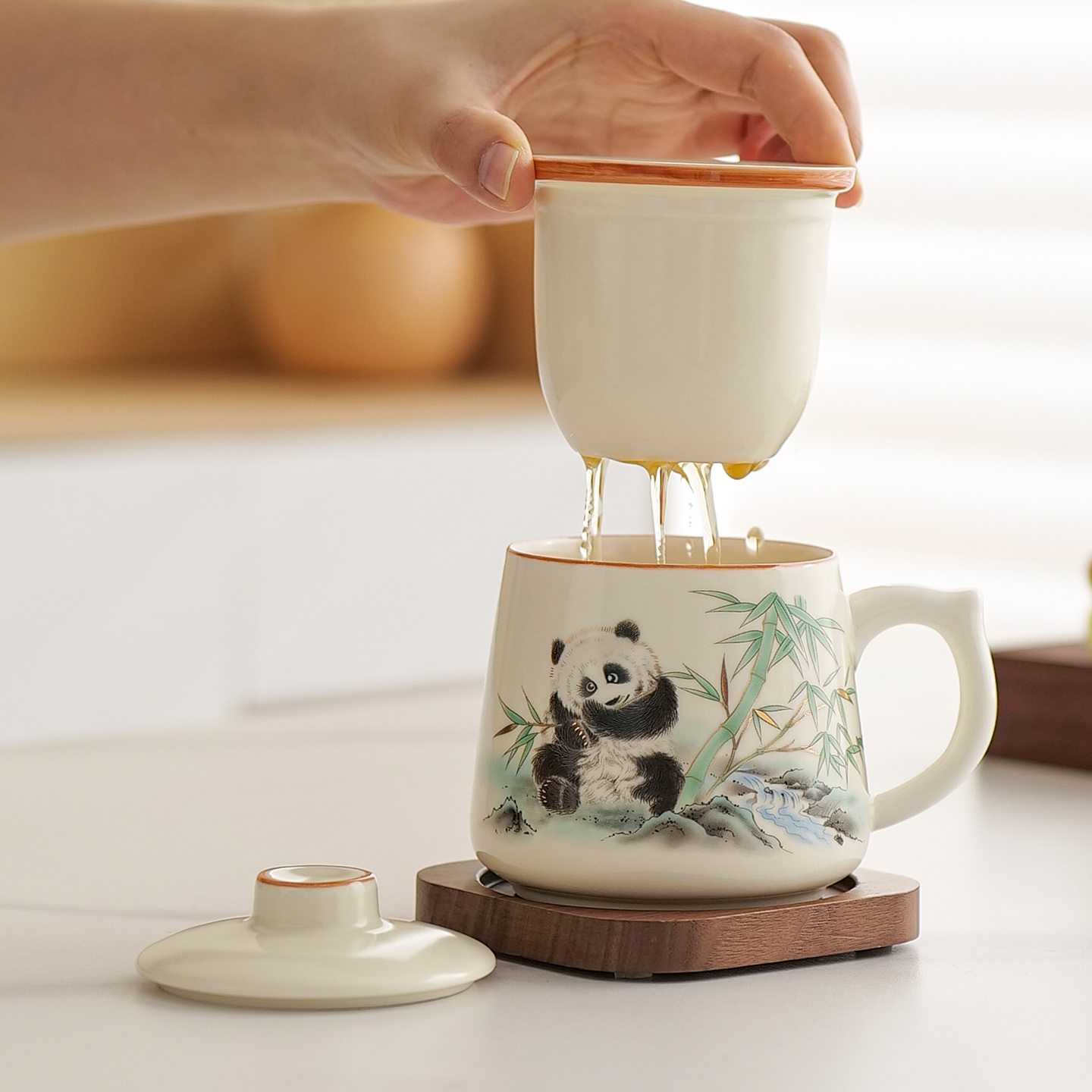 汝窑陶瓷马克杯个人泡茶杯子