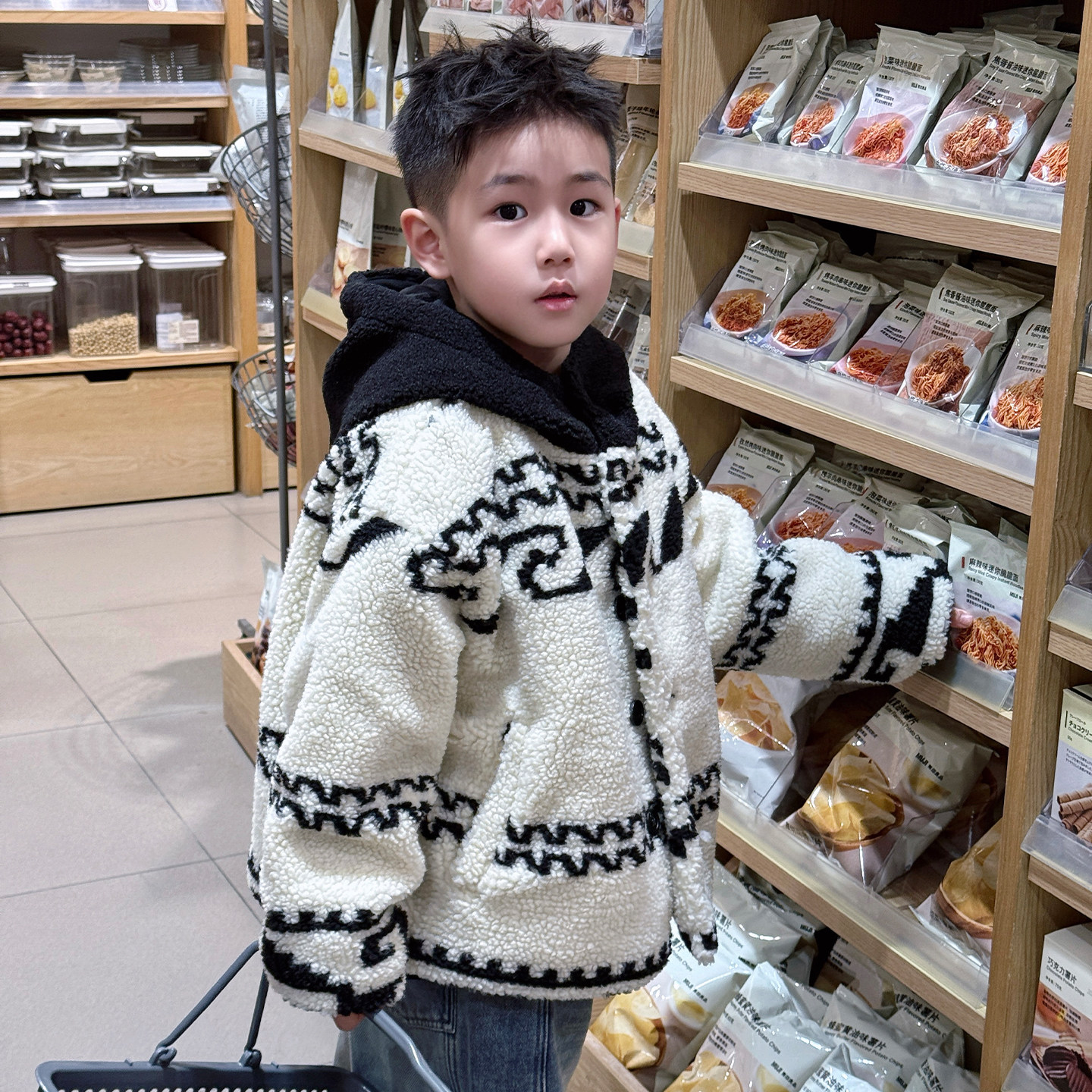 男童羊羔绒外套冬季新款儿童加厚保暖连帽棉服男孩夹棉提花棉衣,童装/婴儿装/亲子装,棉袄/棉服,淘宝优惠券,粉丝福利购,淘宝优惠卷