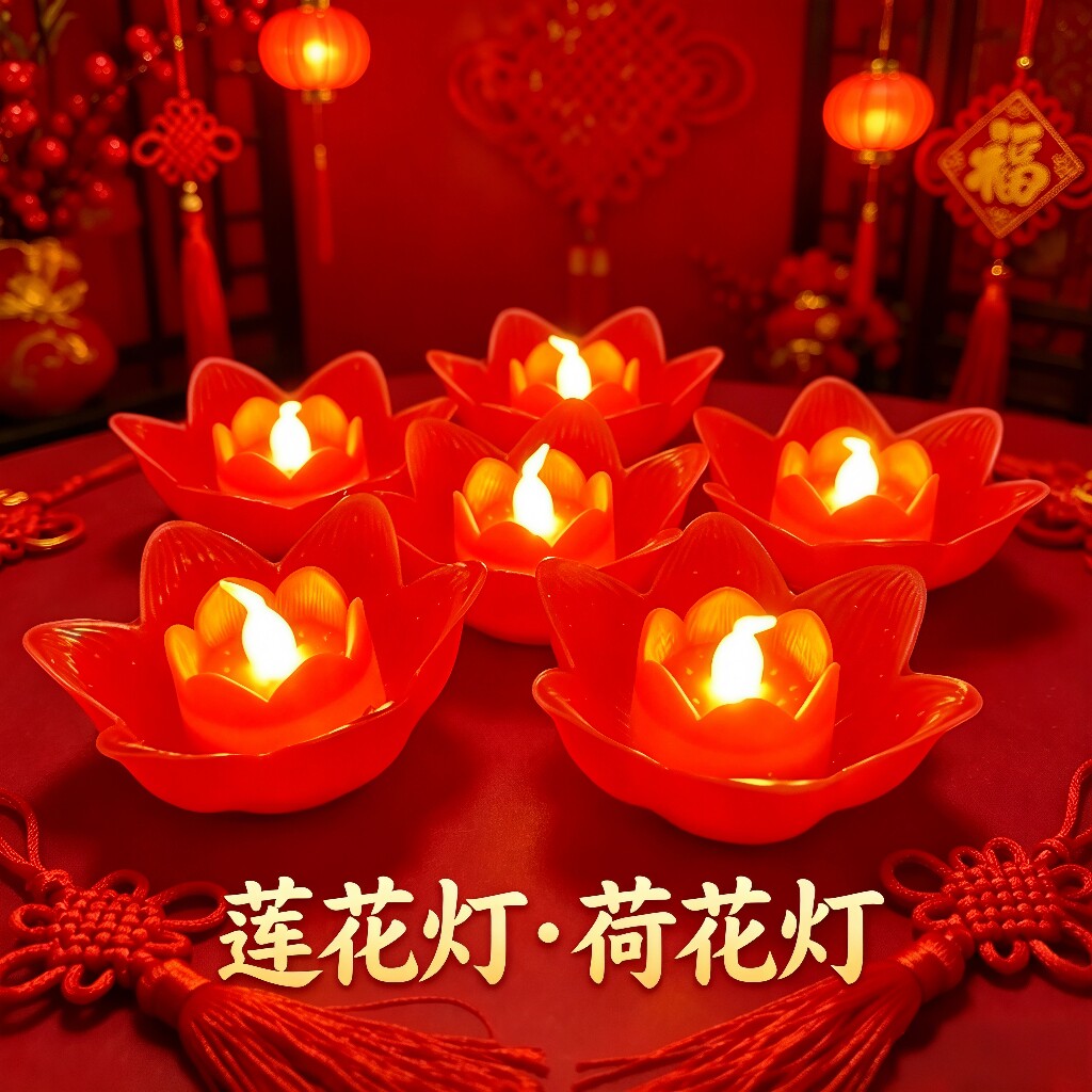 莲花灯许愿结婚长明灯电子蜡烛