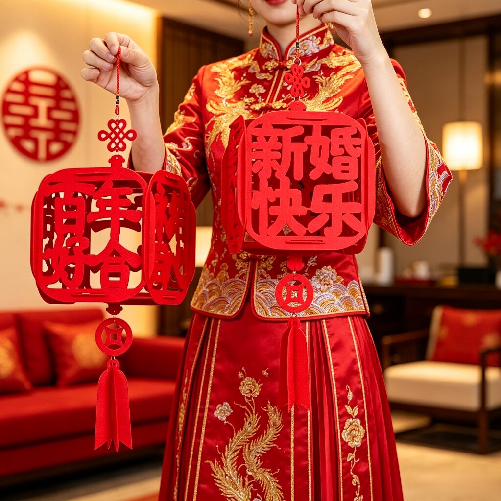 包邮结婚庆用品婚房装饰客厅卧室走廊场景布置立体拉花宫灯小挂件