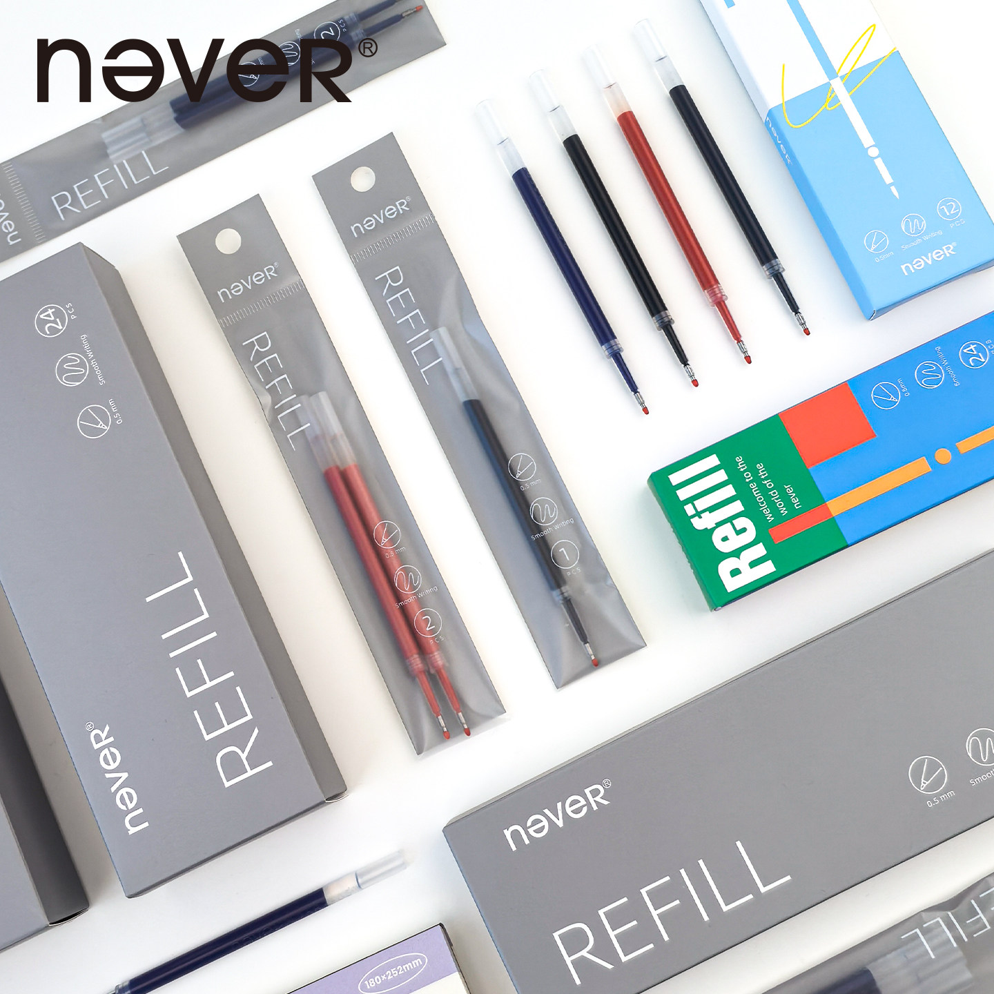 never品牌黑色替换中性笔芯图片