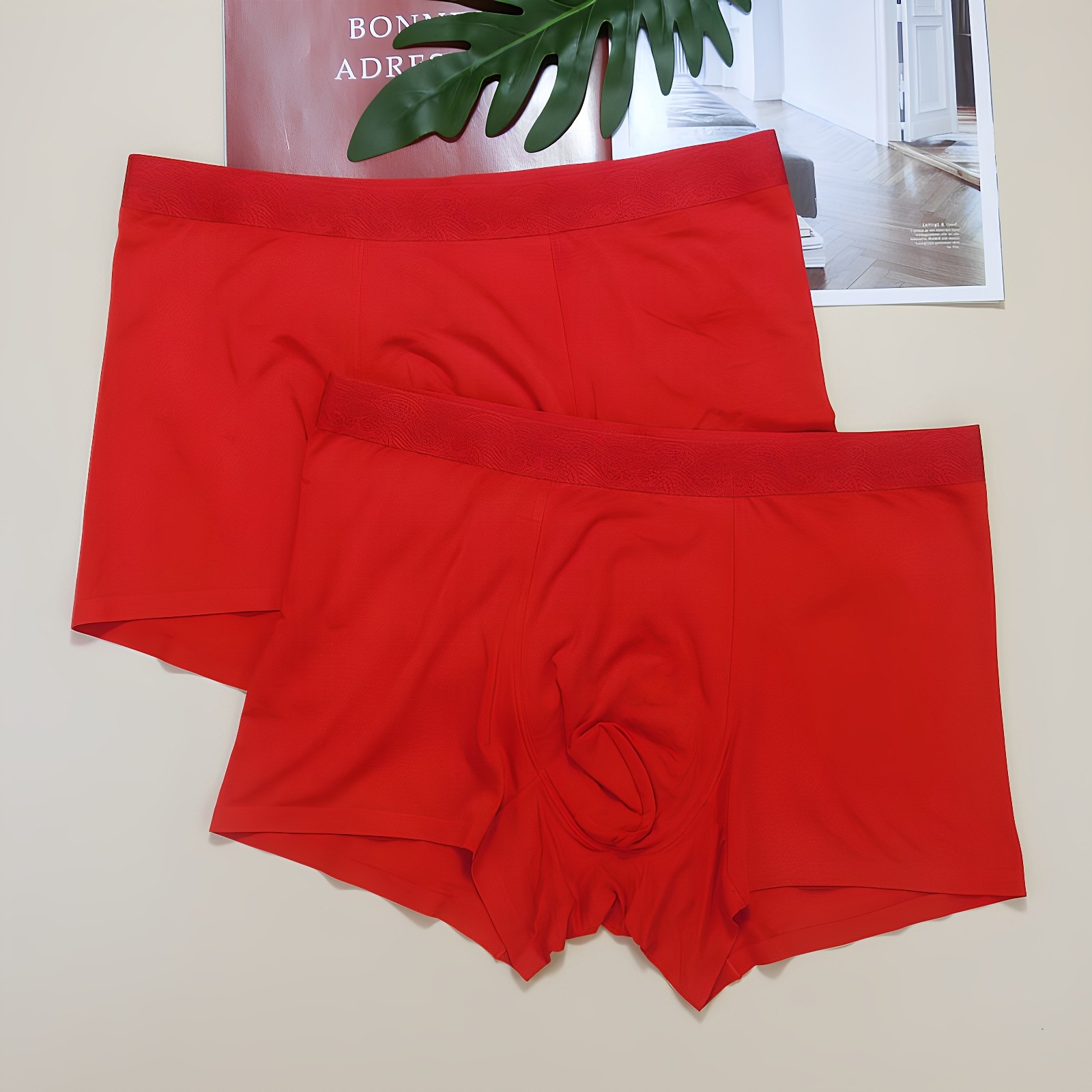 杜比骑士新年结婚男红色内裤底裤