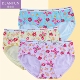蝶安芬柔弹棉中低腰甜美小碎花纯棉女士小平角内裤 4条 头