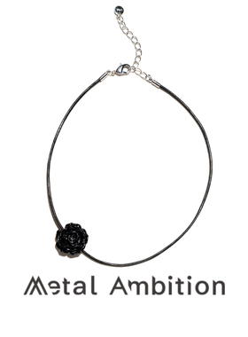 黑色玫瑰花项链choker颈链高级感轻奢小众锁骨链夏日精致女配饰