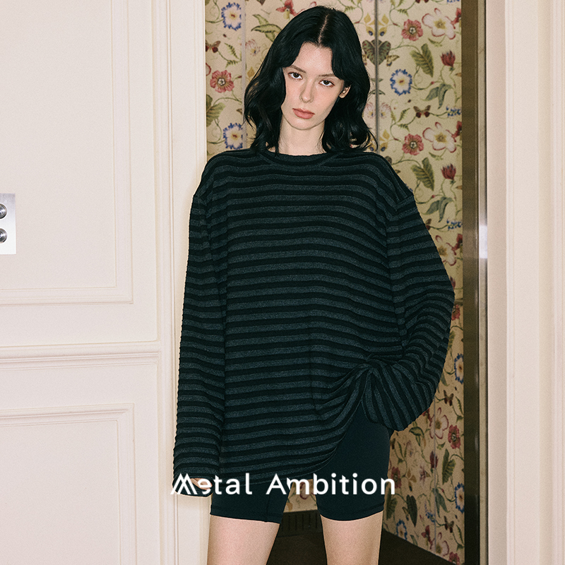 秋冬针织衫金属野心圆领