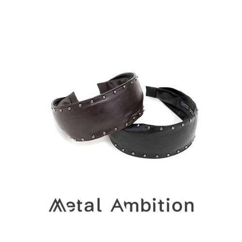 MetalAmbition皮质铆钉宽边发箍