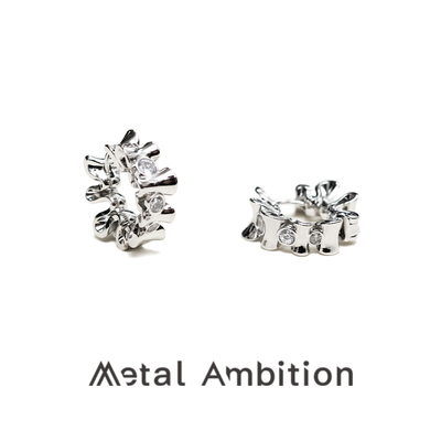 轻奢锆石不规则花朵耳环耳扣