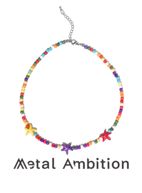 彩色串珠项链女