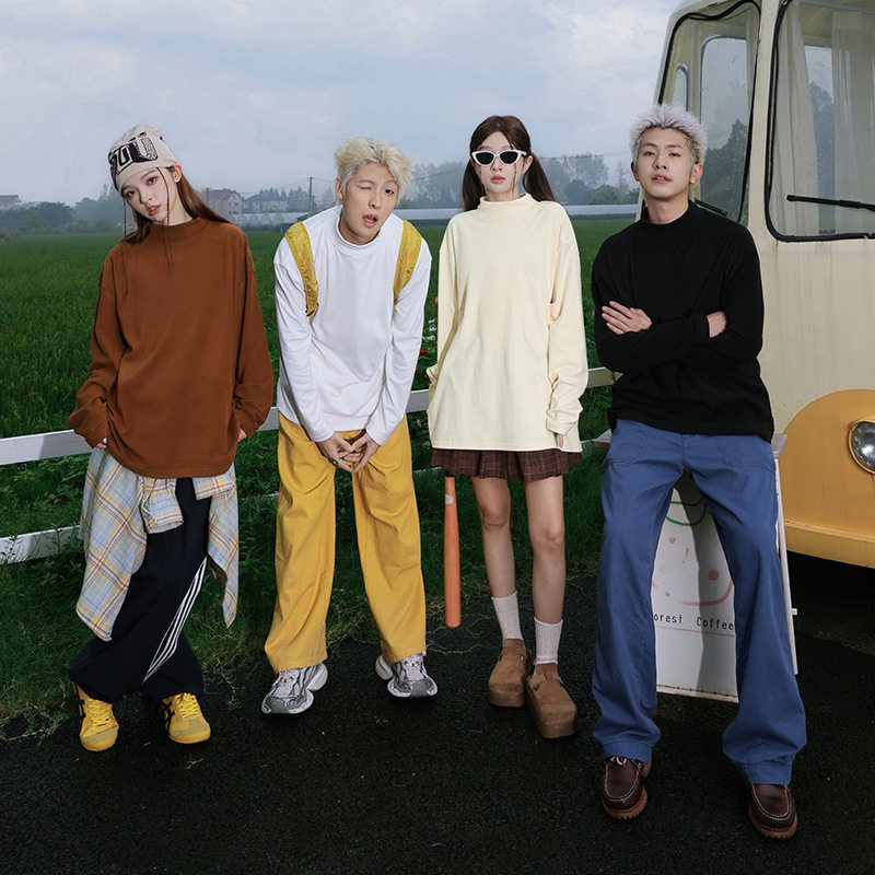 德绒打底衫男士内搭长袖t恤秋季2025新款半高领纯色休闲宽松卫衣,男装,卫衣,淘宝优惠券,粉丝福利购,淘宝优惠卷