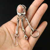 创意双挂头金属钥匙链扣饰品扣龙虾扣钥匙圈门禁卡U盘小工具挂扣