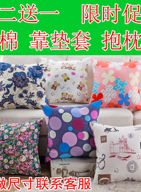 纯棉抱枕套靠垫套全棉卡通靠枕套沙发靠垫套不含芯4045505560包邮