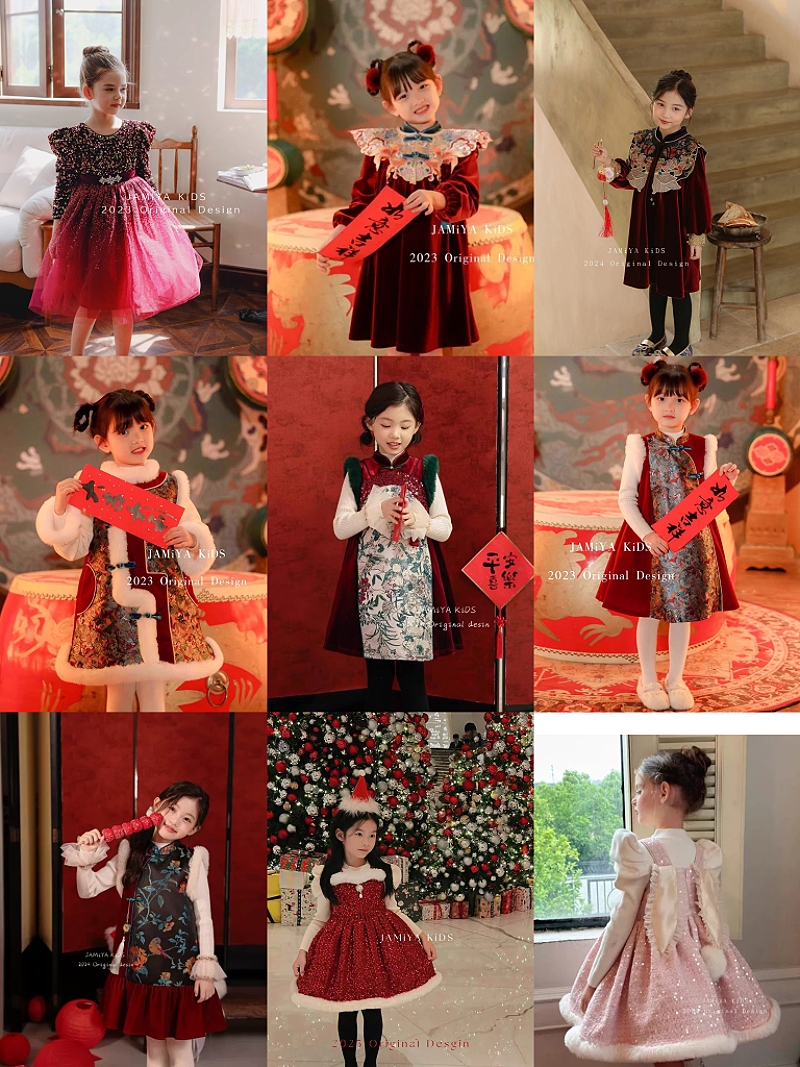 捡漏专场！！jamiya 天空之城女童冬国风新中式旗袍 马甲 连衣裙