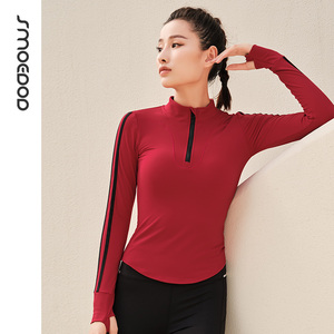 水沐伊朵瑜伽服长袖立领运动健身T恤上衣时尚显瘦修身外套女5961