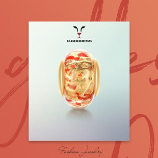 幻彩金红琉璃珠子搭配3d硬金转运珠黄金路路通手串珠diy红绳配件