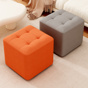 家用小凳子矮凳极简化妆凳轻奢实木结实方凳沙发茶几凳皮墩换鞋凳
