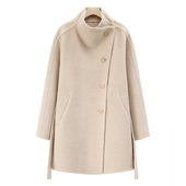 100%baby小骆驼绒大衣女高端秋冬加厚浴袍中长款 小个子双面呢外套