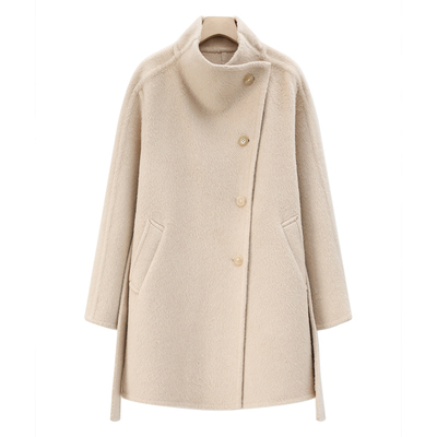 中长款baby小骆驼绒大衣秋冬外套