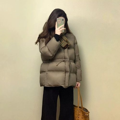 高充绒量白鸭绒羽绒服女2025冬季新款版型巨好看的高级感保暖短款