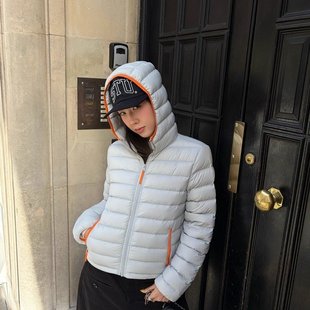 Ranwear 90白鸭绒零压感撞色轻盈连帽排骨羽绒服 m1u系珍藏私服