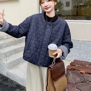 韩版时尚轻薄款夹棉羽绒棉服女2025冬季新款显瘦保暖短款棉衣棉袄