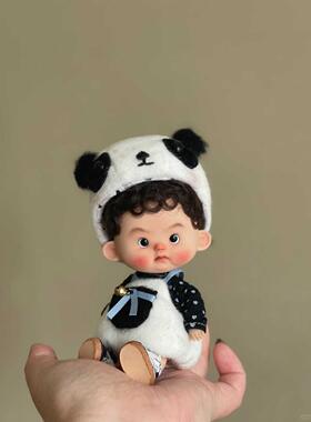 BJD1/12大头娃娃 胖屁 带妆裸娃ob11小布sd娃人形裸关节可动树脂