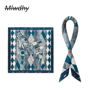创意几何马形图案丝毛方巾男士优雅配饰独特设计彰显个性品味之选