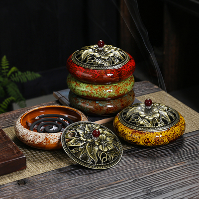 窑变蚊香炉家用室内沉香熏香香炉