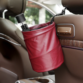 防水折叠车载垃圾桶挂式 汽车座椅背悬挂车用收纳桶车内雨伞置物桶