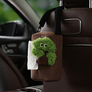 放青松汽车纸巾盒原创车载挂式 饰挂件摆件 抽纸盒高级感可爱车内装