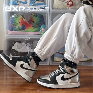 High Jordan 001 SILVER黑银脚趾高帮复古篮球鞋 CD0461 Air