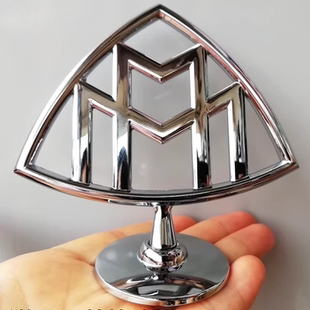 迈巴赫立标免打孔粘贴款奔驰威霆V260改装奔驰车标装饰机盖车头标