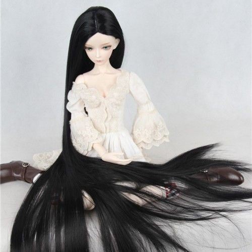 BJD50厘米娃娃假发高温丝 细软丝开水烫直再梳晾干（不含娃娃衣服