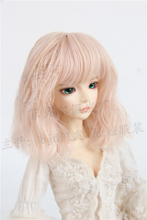 菲贝尔 bjd娃娃 sd假发1/3 1/4 泡面卷齐肩短发 高温丝巨婴假发