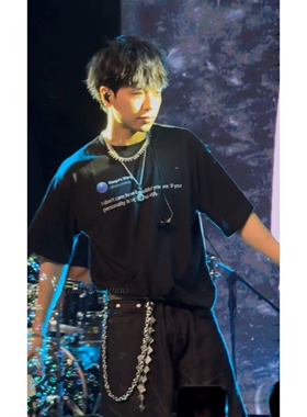 吴嘉轩Rapeter同款T恤25SS侃爷日记kanye索罗娜宽松纯棉短袖boxy