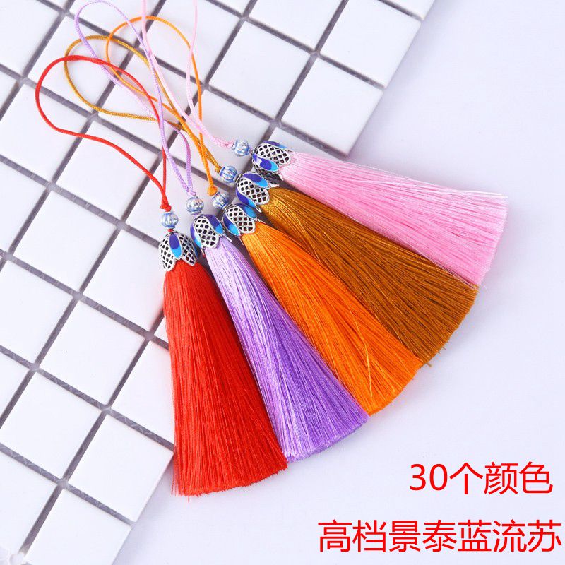 古风景泰蓝挂件配饰手工小流苏