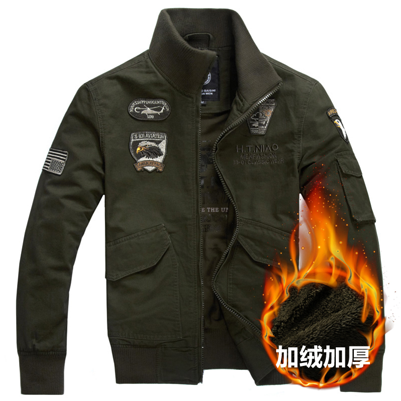 秋冬夹克男士青年休闲立领纯棉