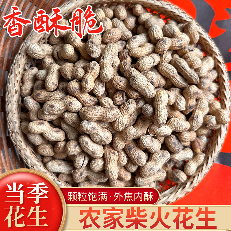 正宗农家柴火原味炒花生现炒现卖干炒盐炒花生500g袋追剧休闲零食