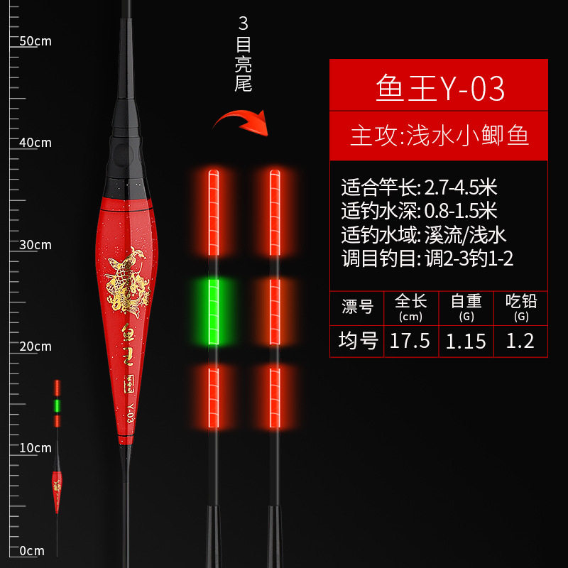 咬钩变色日夜两用夜光漂春钓浅水