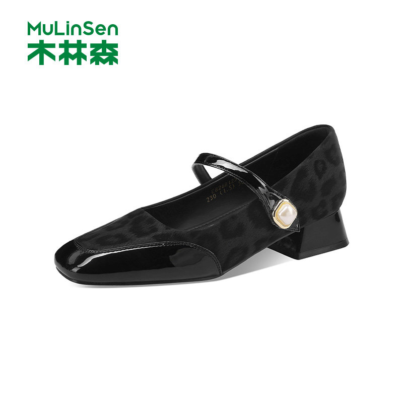 木林森女鞋2026春季新款一字扣复古百搭玛丽珍鞋粗跟女士浅口单鞋,女鞋,玛丽珍鞋,淘宝优惠券,粉丝福利购,淘宝优惠卷