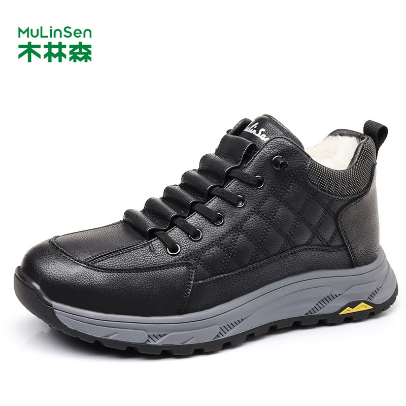 木林森冬季加绒加厚保暖雪地靴男